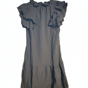 Chic Dokotoo Charcoal Ruffle-Sleeve Mini Dress - Brand New with Tags